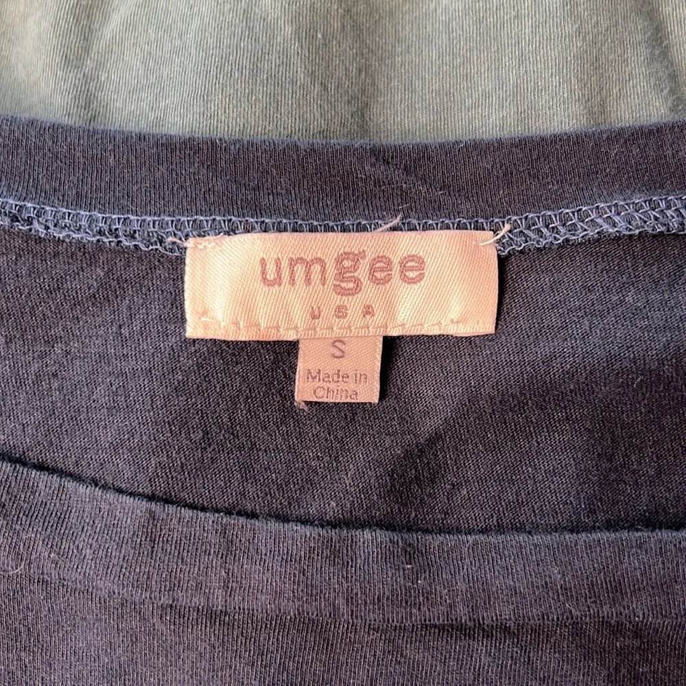 Umgee long sleeve top with faux knots, blue green ombre - Picture 7 of 7
